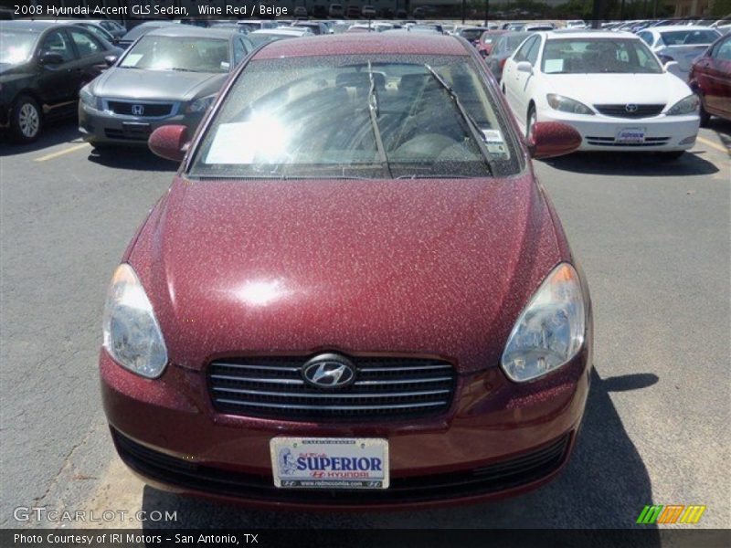 Wine Red / Beige 2008 Hyundai Accent GLS Sedan