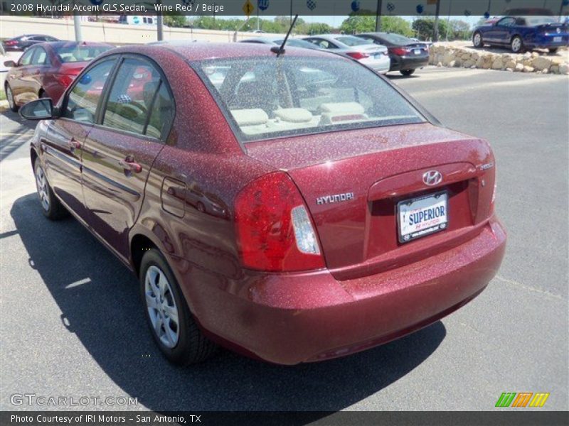 Wine Red / Beige 2008 Hyundai Accent GLS Sedan