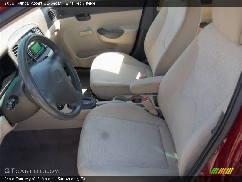 Wine Red / Beige 2008 Hyundai Accent GLS Sedan