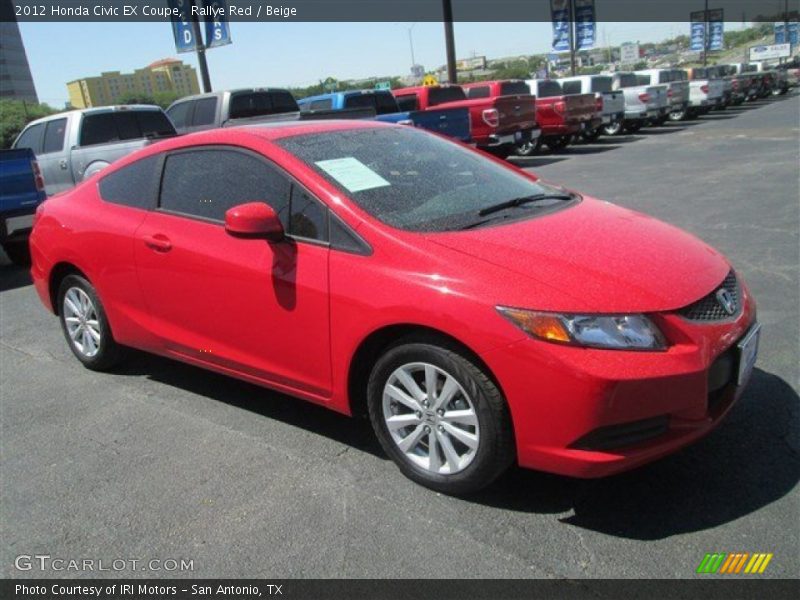 Rallye Red / Beige 2012 Honda Civic EX Coupe