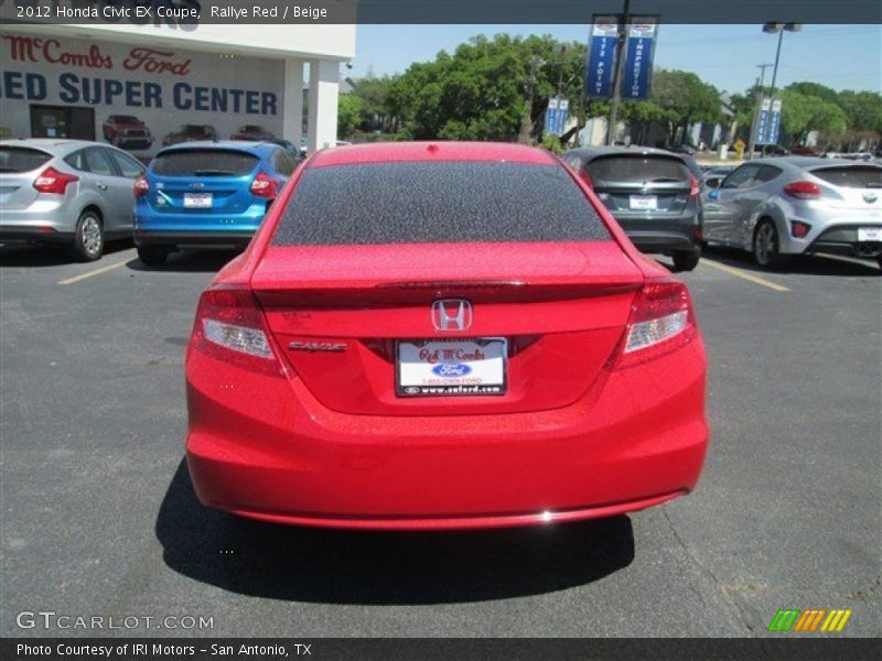 Rallye Red / Beige 2012 Honda Civic EX Coupe