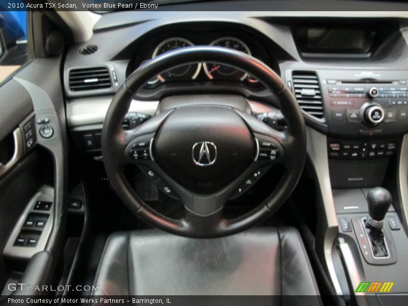 Vortex Blue Pearl / Ebony 2010 Acura TSX Sedan