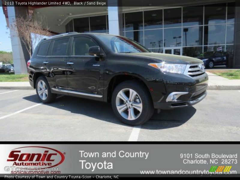 Black / Sand Beige 2013 Toyota Highlander Limited 4WD