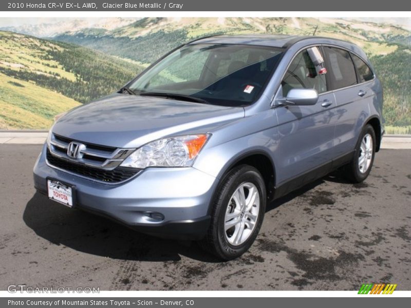 Glacier Blue Metallic / Gray 2010 Honda CR-V EX-L AWD