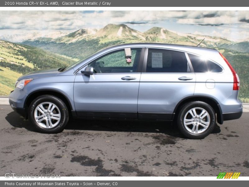 Glacier Blue Metallic / Gray 2010 Honda CR-V EX-L AWD