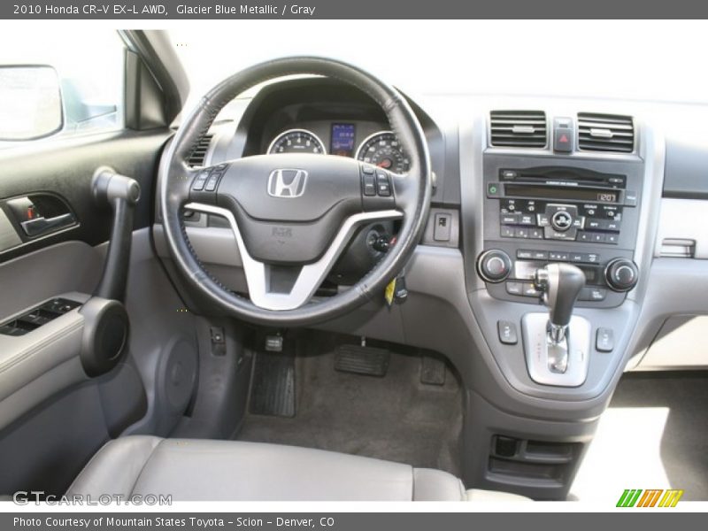 Glacier Blue Metallic / Gray 2010 Honda CR-V EX-L AWD