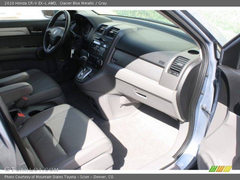 Glacier Blue Metallic / Gray 2010 Honda CR-V EX-L AWD