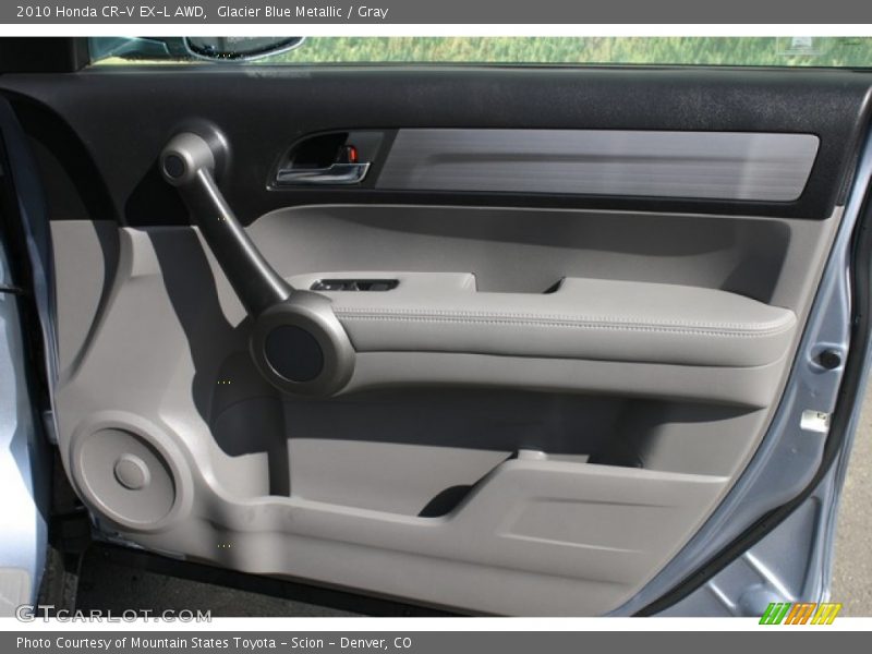 Glacier Blue Metallic / Gray 2010 Honda CR-V EX-L AWD