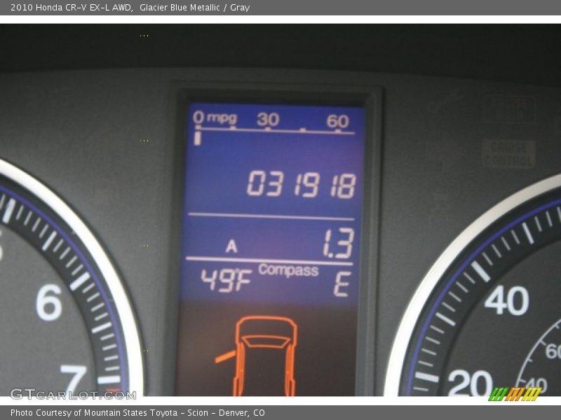 Glacier Blue Metallic / Gray 2010 Honda CR-V EX-L AWD