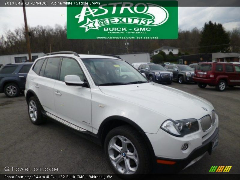 Alpine White / Saddle Brown 2010 BMW X3 xDrive30i