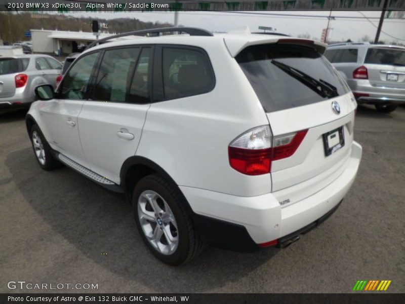 Alpine White / Saddle Brown 2010 BMW X3 xDrive30i