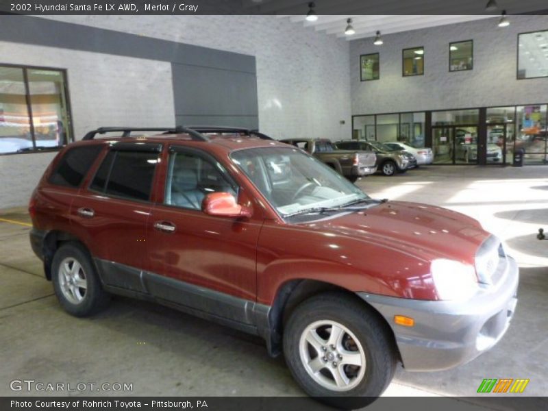 Merlot / Gray 2002 Hyundai Santa Fe LX AWD
