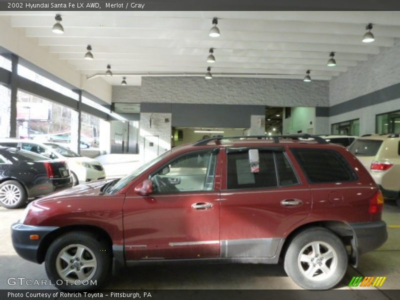 Merlot / Gray 2002 Hyundai Santa Fe LX AWD