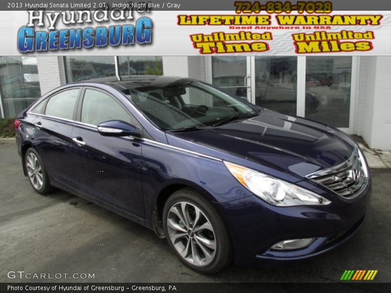 Indigo Night Blue / Gray 2013 Hyundai Sonata Limited 2.0T