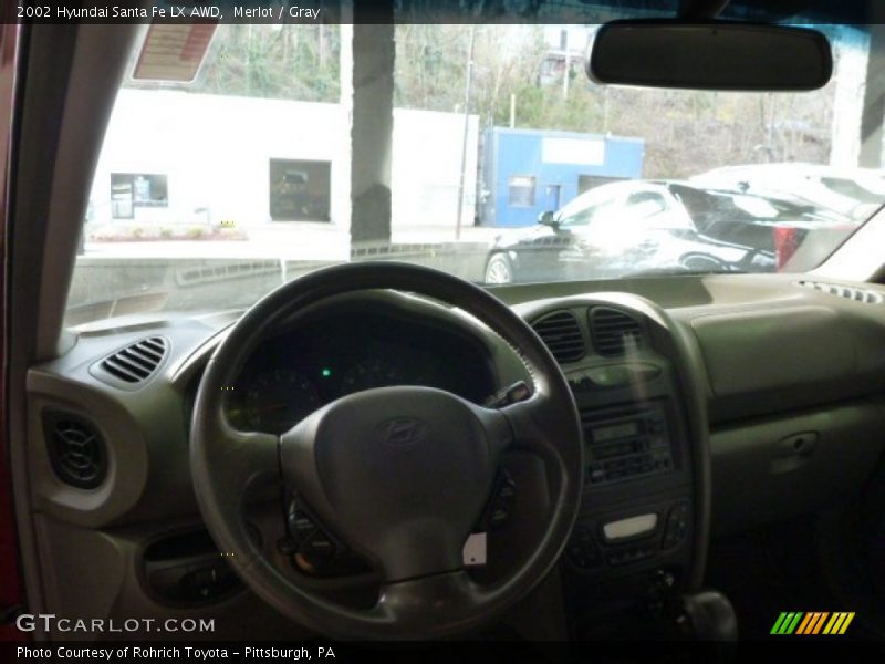 Merlot / Gray 2002 Hyundai Santa Fe LX AWD