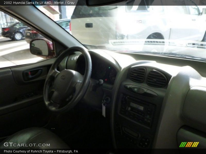 Merlot / Gray 2002 Hyundai Santa Fe LX AWD