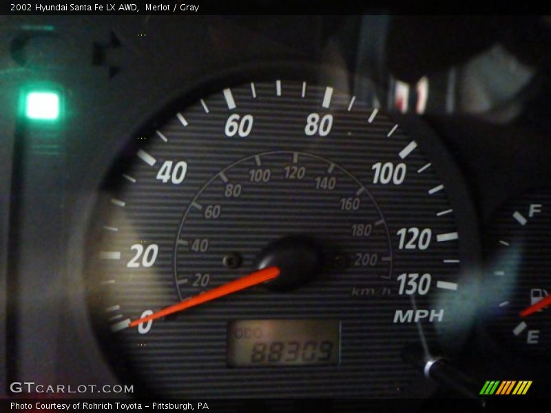 Merlot / Gray 2002 Hyundai Santa Fe LX AWD