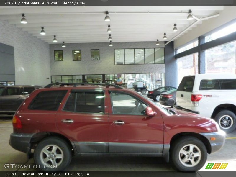 Merlot / Gray 2002 Hyundai Santa Fe LX AWD
