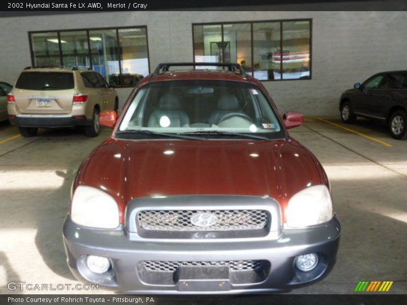 Merlot / Gray 2002 Hyundai Santa Fe LX AWD