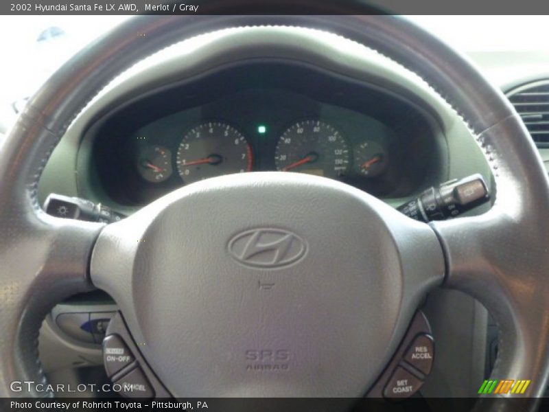 Merlot / Gray 2002 Hyundai Santa Fe LX AWD