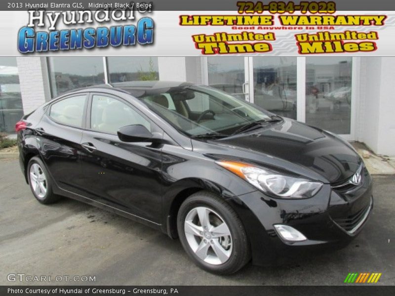 Midnight Black / Beige 2013 Hyundai Elantra GLS