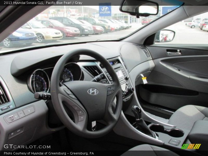 Pacific Blue Pearl / Gray 2013 Hyundai Sonata GLS