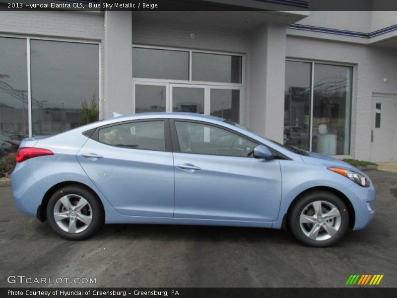 Blue Sky Metallic / Beige 2013 Hyundai Elantra GLS