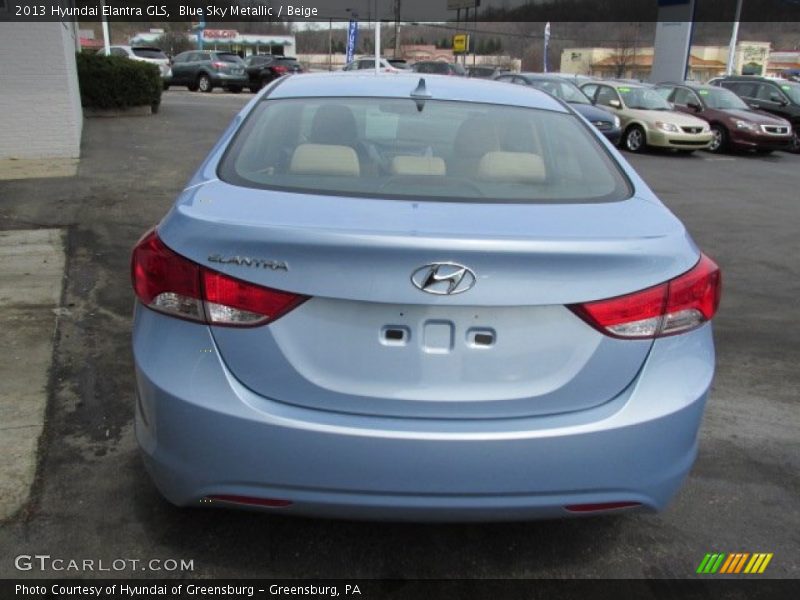 Blue Sky Metallic / Beige 2013 Hyundai Elantra GLS
