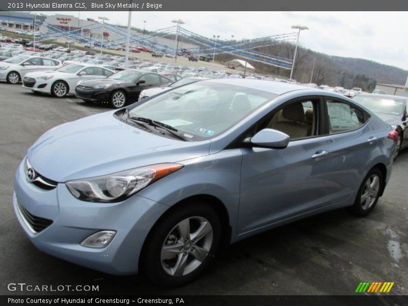 Blue Sky Metallic / Beige 2013 Hyundai Elantra GLS