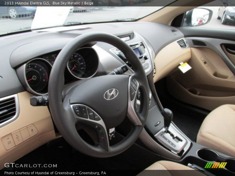 Blue Sky Metallic / Beige 2013 Hyundai Elantra GLS