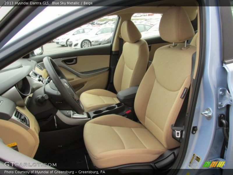 Blue Sky Metallic / Beige 2013 Hyundai Elantra GLS