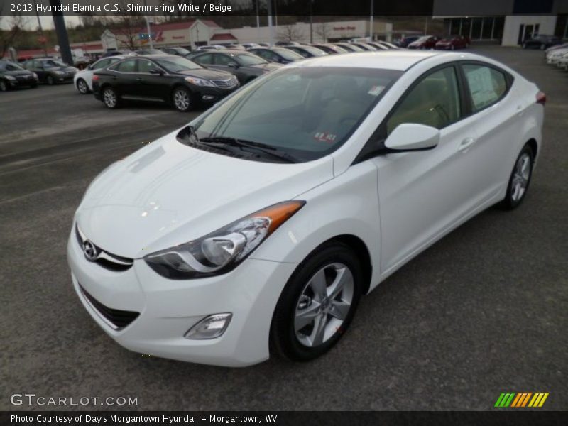 Shimmering White / Beige 2013 Hyundai Elantra GLS