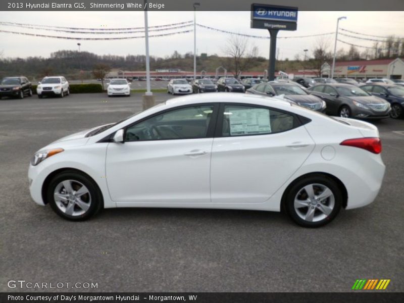 Shimmering White / Beige 2013 Hyundai Elantra GLS