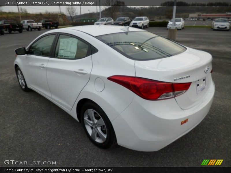 Shimmering White / Beige 2013 Hyundai Elantra GLS