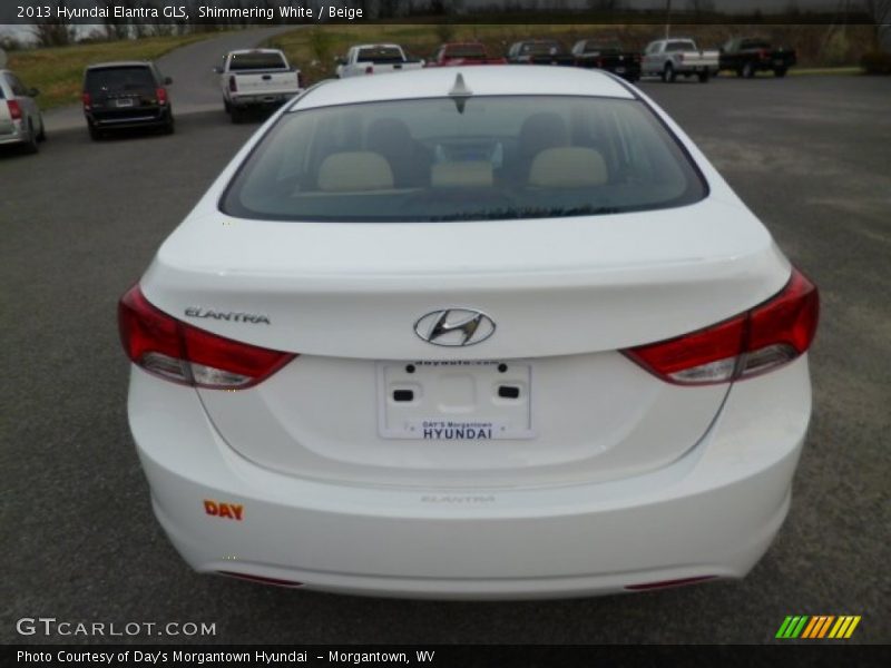 Shimmering White / Beige 2013 Hyundai Elantra GLS