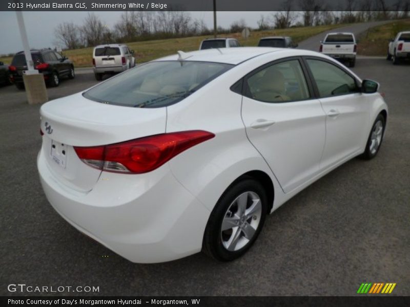Shimmering White / Beige 2013 Hyundai Elantra GLS