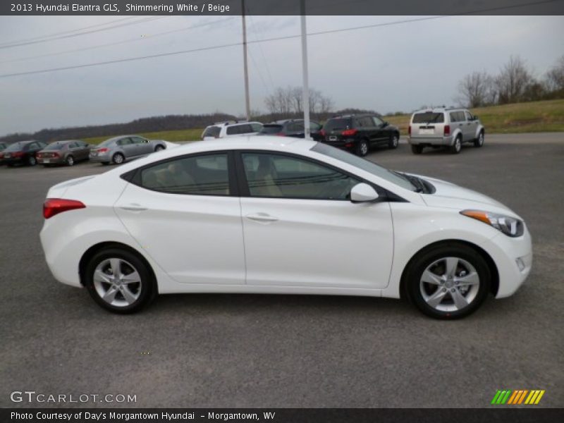 Shimmering White / Beige 2013 Hyundai Elantra GLS