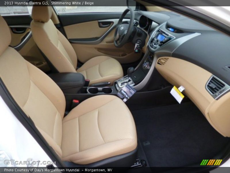 Shimmering White / Beige 2013 Hyundai Elantra GLS