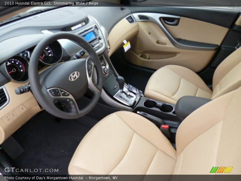 Shimmering White / Beige 2013 Hyundai Elantra GLS