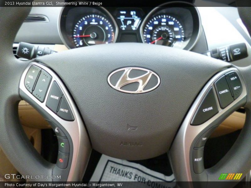 Shimmering White / Beige 2013 Hyundai Elantra GLS