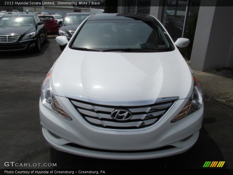 Shimmering White / Black 2013 Hyundai Sonata Limited