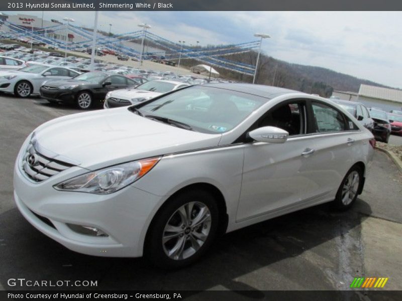 Shimmering White / Black 2013 Hyundai Sonata Limited