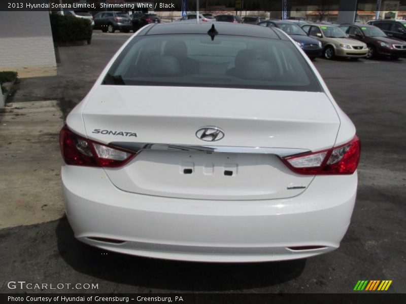 Shimmering White / Black 2013 Hyundai Sonata Limited