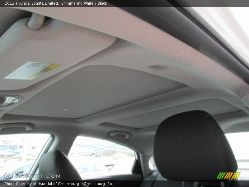 Shimmering White / Black 2013 Hyundai Sonata Limited