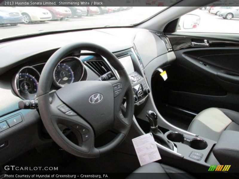 Shimmering White / Black 2013 Hyundai Sonata Limited