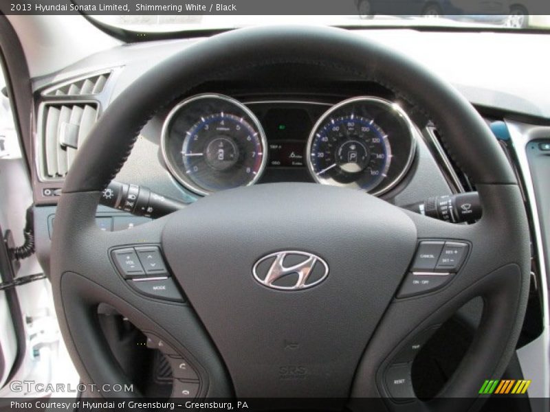 Shimmering White / Black 2013 Hyundai Sonata Limited