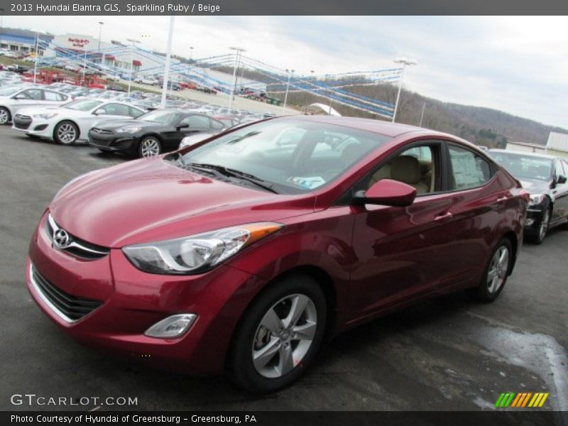 Sparkling Ruby / Beige 2013 Hyundai Elantra GLS