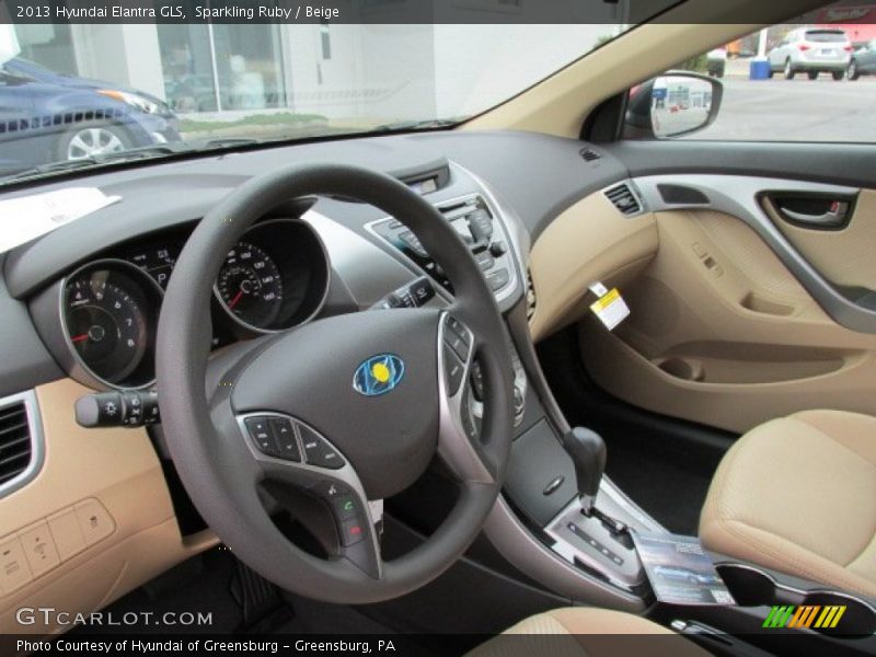 Sparkling Ruby / Beige 2013 Hyundai Elantra GLS