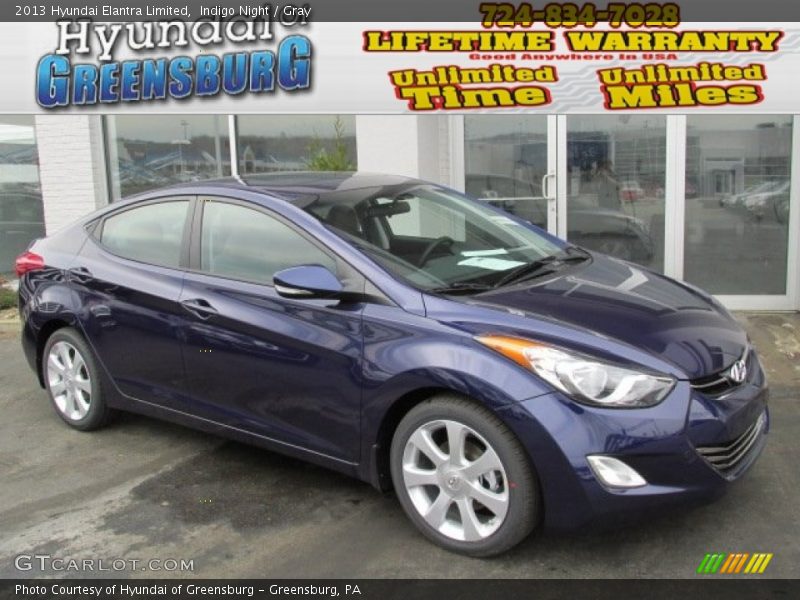 Indigo Night / Gray 2013 Hyundai Elantra Limited