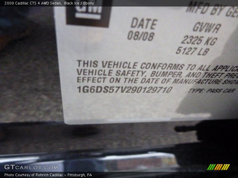 Black Ice / Ebony 2009 Cadillac CTS 4 AWD Sedan